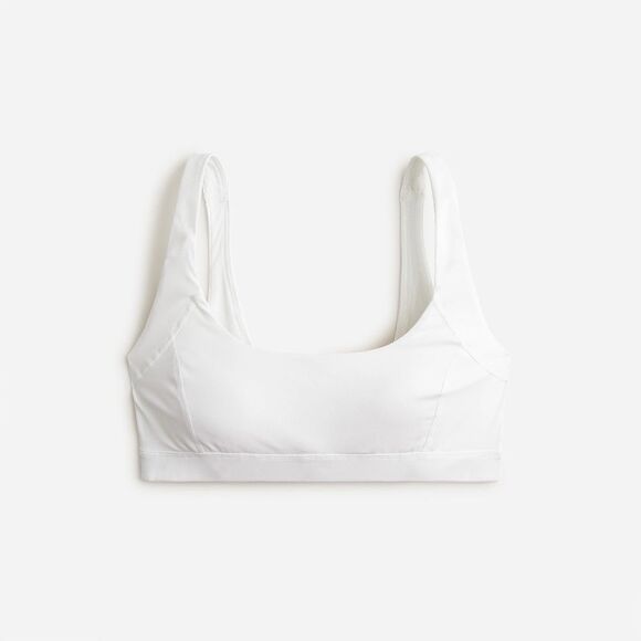 J. Crew CloudStretch Scoopneck Sports Bra in White - Picture 3 of 7